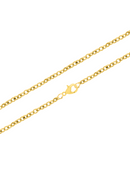 Corrente Elo Português (1,5mm) 50, 60 ou 70 cm - Banhada a Ouro e Verniz Italiano