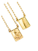 Escapulário Placa Orixá Nanã Banhada a Ouro 18k + Corrente Cadeado (1 mm) 70cm