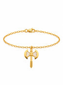 Pulseira Machado Perolado C/ Cadeado (2mm) de 18, 20 ou 22cm - Banhada a Ouro e Verniz Italiano