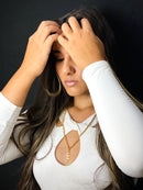 Pingente Raio (31mm) - Banhada a Ouro e Verniz Italiano