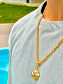 Corrente Grumet (5mm) 50, 60 ou 70 cm - Banhada a Ouro e Verniz Italiano