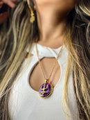 Kit Pingente Pomba Gira (45mm) + Corrente Elo Português (1,5mm) 50, 60 ou 70 cm - Banhada a Ouro e Verniz Italiano