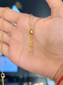 Kit Pingente Cajado de Oxalá (21mm) + Corrente Elo Português (1mm) de 50, 60 ou 70 cm - Banhada a Ouro e Verniz Italiano