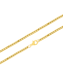 Corrente Grumet (3mm) 50, 60 ou 70 cm - Banhada a Ouro e Verniz Italiano