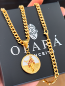 Pingente Zé Pilintra 26mm Fundo Branco - Banhado a Ouro e Verniz Italiano