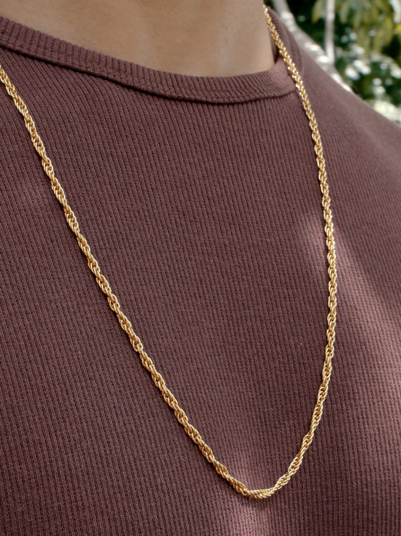 Corrente Cordão Baiano (2mm) 60 cm ou 70 cm - Banhada a Ouro e Verniz Italiano