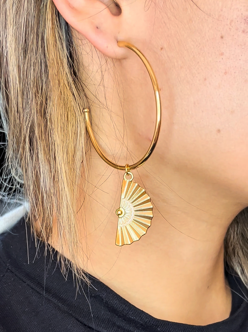 Argola Cigana 55mm Banhada a Ouro com Verniz Antialérgico.