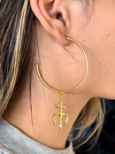 Argola Pomba Gira 55mm Banhada a Ouro com Verniz Antialérgico.