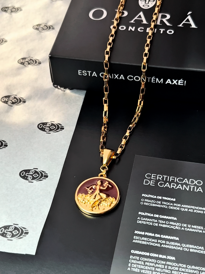 Corrente Cartier Elo Chapado (3mm) 60 cm ou 70 cm - Banhada a Ouro e Verniz Italiano