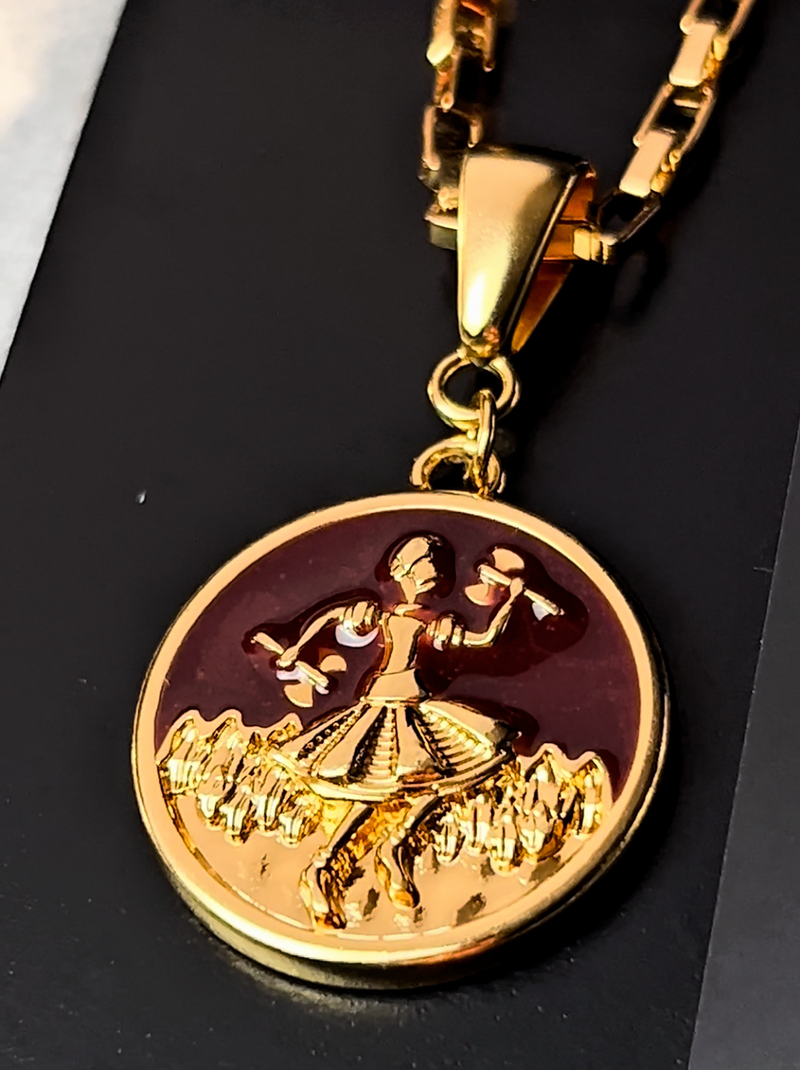 Pingente Xangô 26mm - Banhado a Ouro e Verniz Italiano