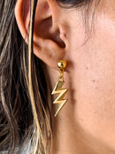 Brinco Raio de Iansã Antialérgico (31mm) - Banhado a Ouro e Verniz Italiano