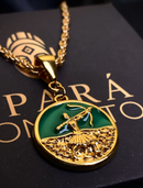 Pingente Oxóssi 26mm - Banhado a Ouro e Verniz Italiano