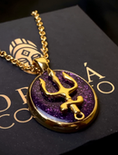 Kit Pingente Pomba Gira (45mm) + Corrente Elo Português (1,5mm) 50, 60 ou 70 cm - Banhada a Ouro e Verniz Italiano