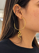 Argola Serpente (55mm) - Banhada a Ouro com Verniz Antialérgico