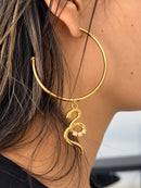 Argola Serpente (55mm) - Banhada a Ouro com Verniz Antialérgico