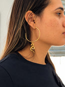 Argola Serpente (55mm) - Banhada a Ouro com Verniz Antialérgico