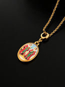 Kit Pingente São Cosme e Damião (23mm) + Corrente Elo Português (1mm) de 50, 60 e 70 cm - Banhada a Ouro e Verniz Italiano