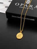 Kit Pingente São Jorge (25mm) + Corrente Elo Português (1mm) de 50, 60 e 70 cm - Banhada a Ouro e Verniz Italiano
