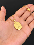 Kit Pingente São Jorge (25mm) + Corrente Elo Português (1mm) de 50, 60 e 70 cm - Banhada a Ouro e Verniz Italiano