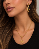 Brinco Ofá de Oxóssi Antialérgico (34mm) - Banhado a Ouro e Verniz Italiano
