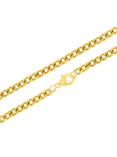 Corrente Grumet (5mm) 50, 60 ou 70 cm - Banhada a Ouro e Verniz Italiano