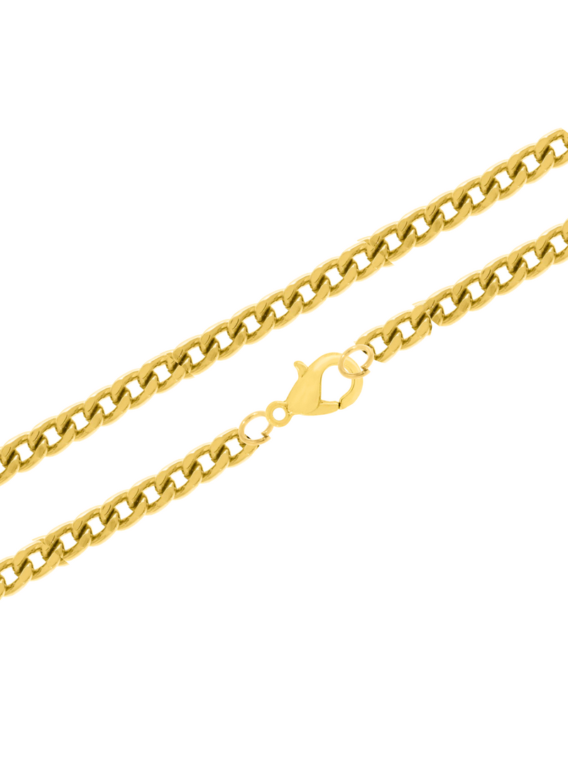 Corrente Grumet (5mm) 60 cm ou 70 cm - Banhada a Ouro e Verniz Italiano