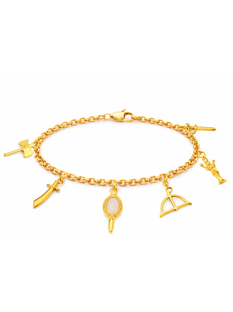Pulseira Sete Linhas C/ Elo Português (1,5mm) Unissex de 18, 20 ou 22cm - Banhada a Ouro e Verniz Italiano