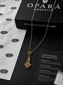 Kit Pingente Pombagira (25mm) + Corrente Elo Português (1mm) de 50, 60 e 70 cm - Banhada a Ouro e Verniz Italiano
